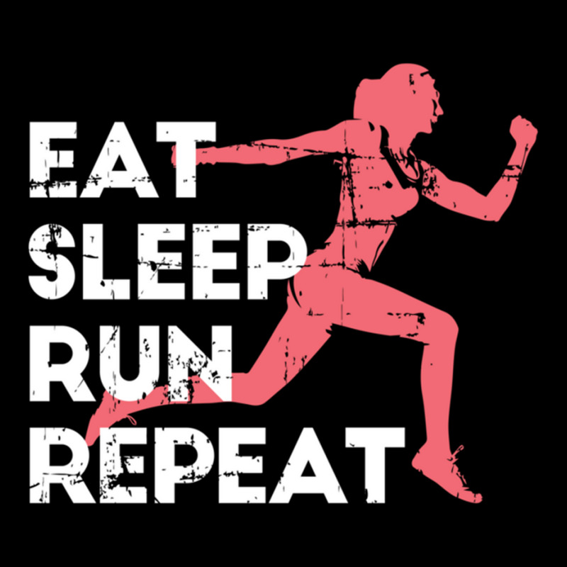 Eat Sleep Run Repeat Track And Field Girl Marathon Running Pullover Ho Fleece Short by cm-arts | Artistshot