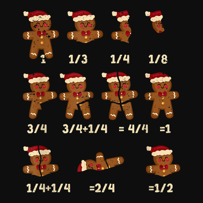 Christmas Math Teacher Fraction Gingerbread Cookie Santa Hat T Shirt Crop Top by zhypapunazhae | Artistshot