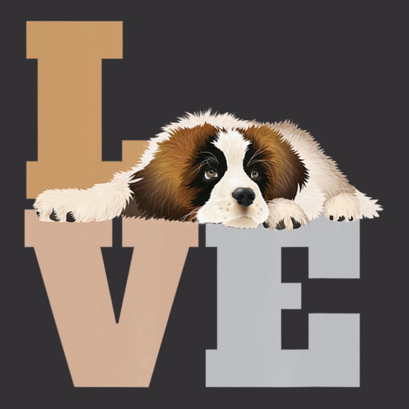 St Bernard Lazy Puppy Dog Slobbers On Word Love Vintage Hoodie And Short Set | Artistshot