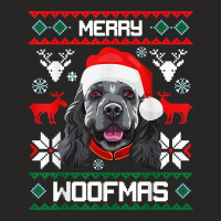 Cocker Spaniel Gift For Merry Christmas Woofmas Clothes T Shirt Ladies Fitted T-shirt | Artistshot