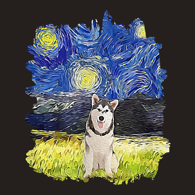 Starry Night Impressionist   Dog Art Alaskan Malamute T Shirt Tank Top | Artistshot