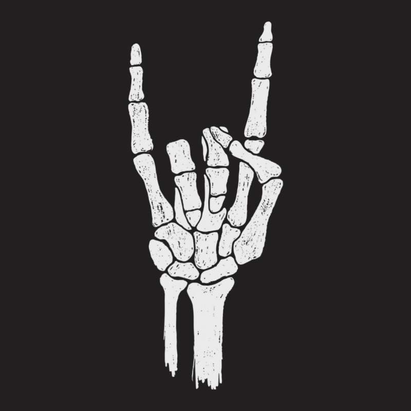 Skeleton Hand Devil Horns Rock Hand Gesture T-Shirt by cm-arts | Artistshot