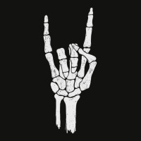 Skeleton Hand Devil Horns Rock Hand Gesture Scorecard Crop Tee | Artistshot