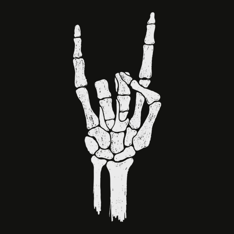 Skeleton Hand Devil Horns Rock Hand Gesture Scorecard Crop Tee by cm-arts | Artistshot