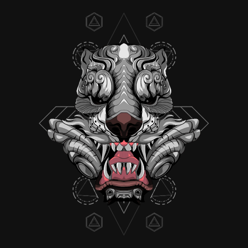 Tiger Head Vector Illustration, Tiger's Ferocious Head, Tiger's Fearso Crew Socks | Artistshot