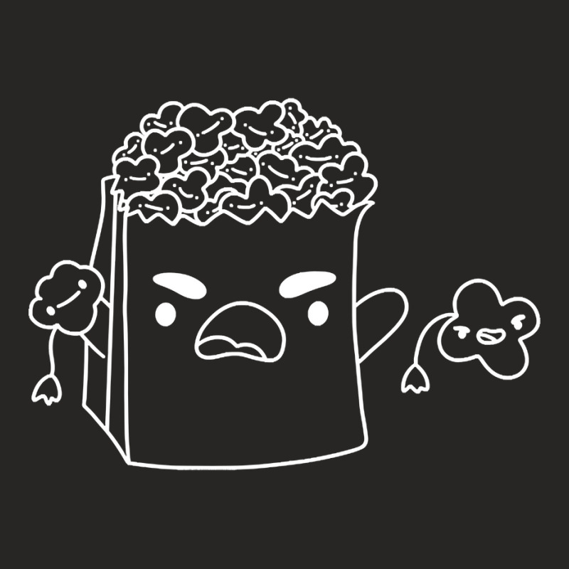 Angry Popcorn Bag In White Ladies Fitted T-Shirt by Kanmosrin52 | Artistshot