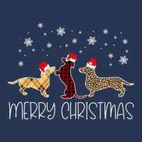 Dachshund Merry Christmas Cute Plaid Leopard Doxie Dog X-mas Men Denim Jacket | Artistshot