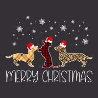 Dachshund Merry Christmas Cute Plaid Leopard Doxie Dog X-mas Vintage Hoodie | Artistshot