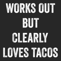 Funny Works Out But Clearly Loves Tacos Distressed Grunge T Shirt Women's Pajamas Set | Artistshot