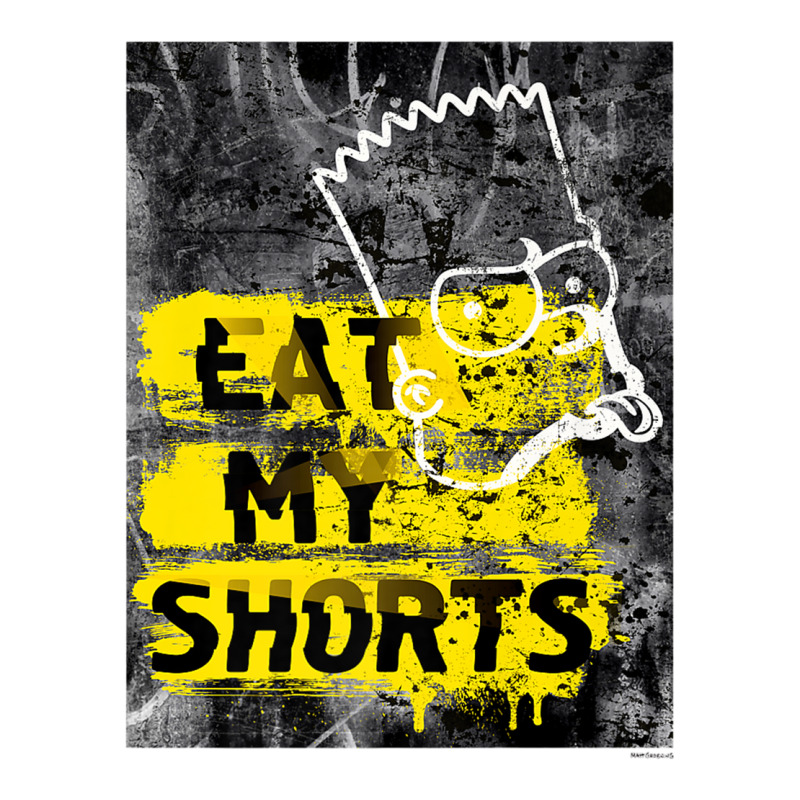 The Simpsons Bart Simpson Eat My Shorts Graffiti Premium T Shirt V-Neck Tee by cm-arts | Artistshot