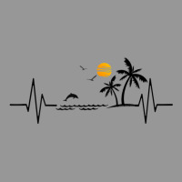 Heartbeat With Tropical Palm Trees Beach Island And Dolphin Tank Top Women's V-neck T-shirt | Artistshot