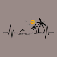 Heartbeat With Tropical Palm Trees Beach Island And Dolphin Tank Top Vintage T-shirt | Artistshot