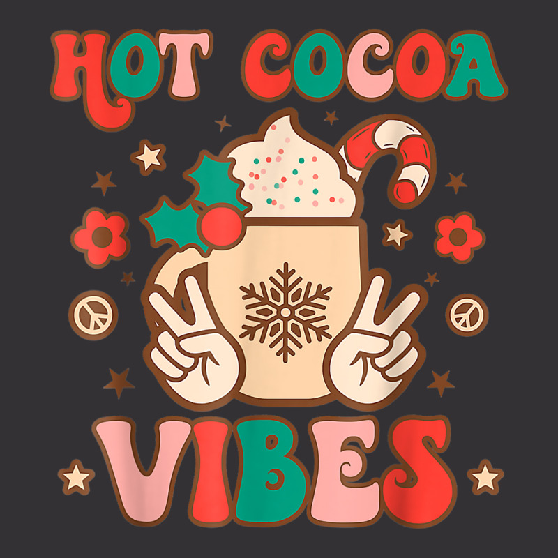 Groovy Hot Cocoa Vibes Hippie Xmas Merry Christmas Pajamas T Shirt Vintage Short by naeqozhuhaso | Artistshot