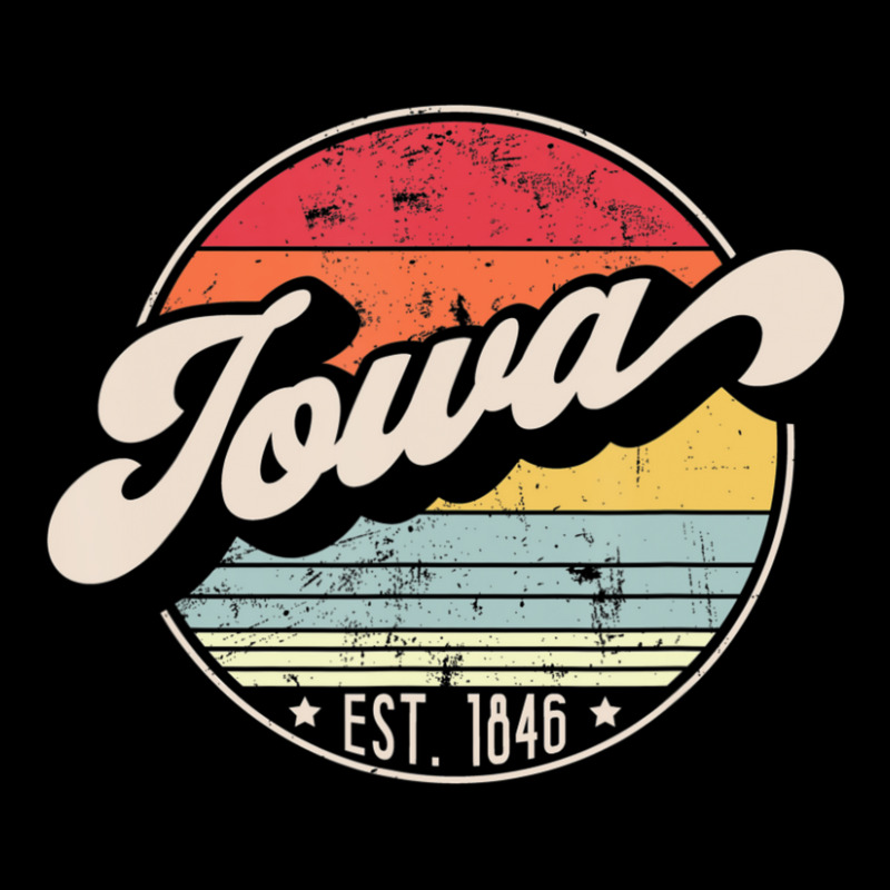 Retro Iowa Home State Ia Cool 70s Style Sunset Pocket T-shirt | Artistshot