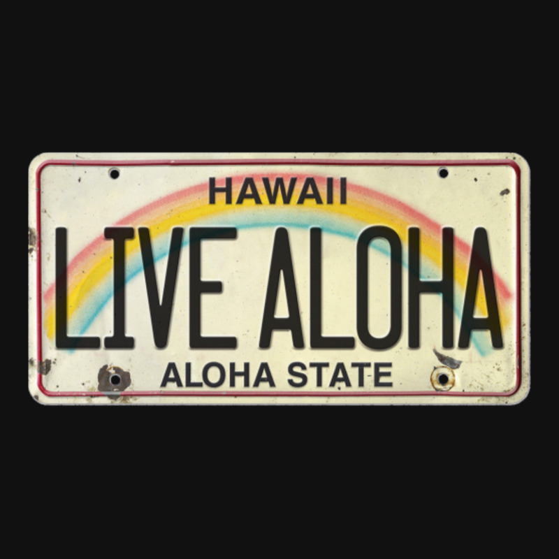 Live Aloha Vintage License Plate Baby Bibs | Artistshot