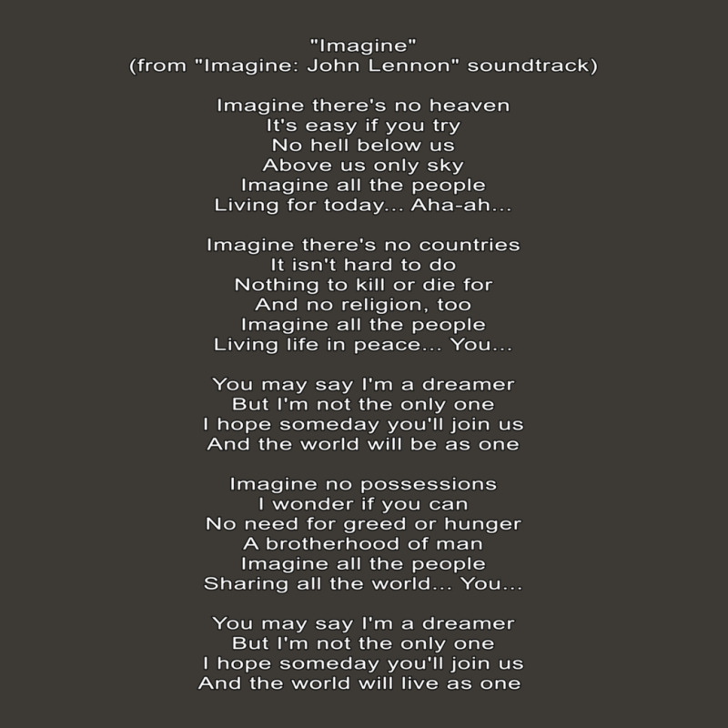 Imagine Lyrics From Imagine Soundtrack Bucket Hat by WayneDavid | Artistshot