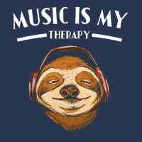 Music Is My Therapy T  Shirt Music Is My Therapy Sloth Funny T  Shirt Ladies Denim Jacket | Artistshot