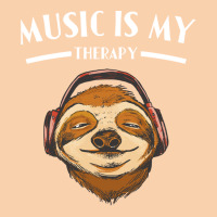 Music Is My Therapy T  Shirt Music Is My Therapy Sloth Funny T  Shirt Cropped Hoodie | Artistshot