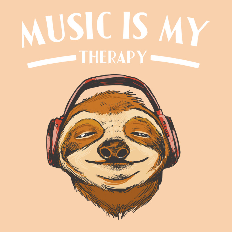 Music Is My Therapy T  Shirt Music Is My Therapy Sloth Funny T  Shirt Cropped Hoodie by pintailminnow | Artistshot