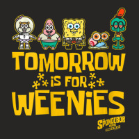 Womens Sponge On The Run Tomorrow Is For Weenies Group Shot V-neck Ladies Fitted T-shirt | Artistshot