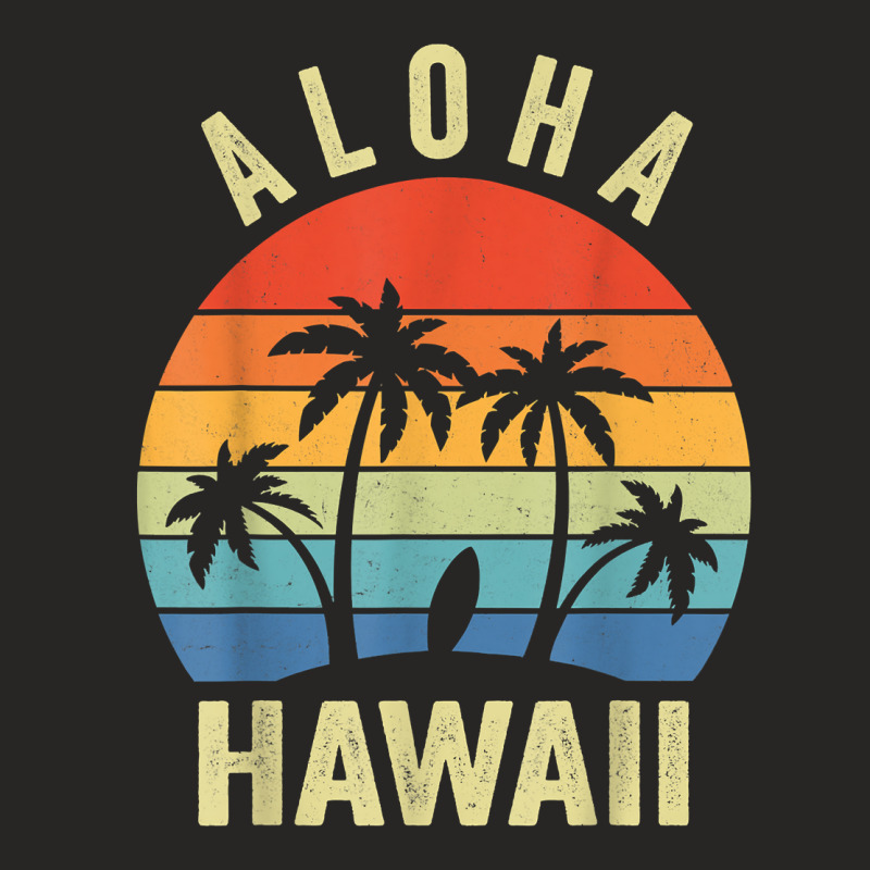 Aloha Hawaii Hawaiian Island Shirt Palm Beach Surfboard Surf T Shirt Ladies Fitted T-Shirt by cm-arts | Artistshot