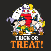 Peanuts Halloween Trick Or Treat Moonlight Ladies Fitted T-shirt | Artistshot