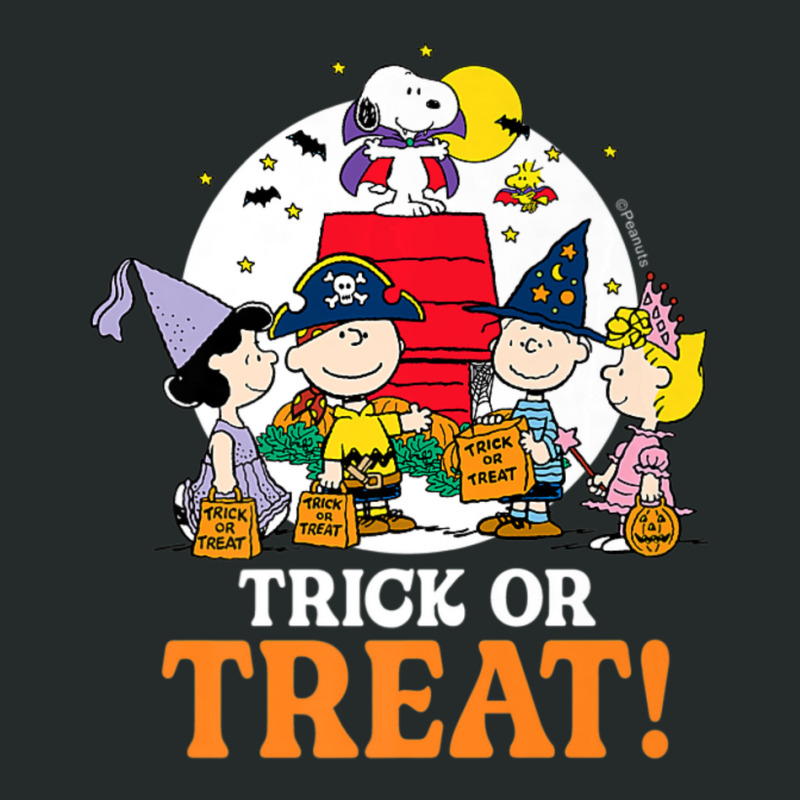 Peanuts Halloween Trick Or Treat Moonlight Women's Triblend Scoop T-shirt | Artistshot