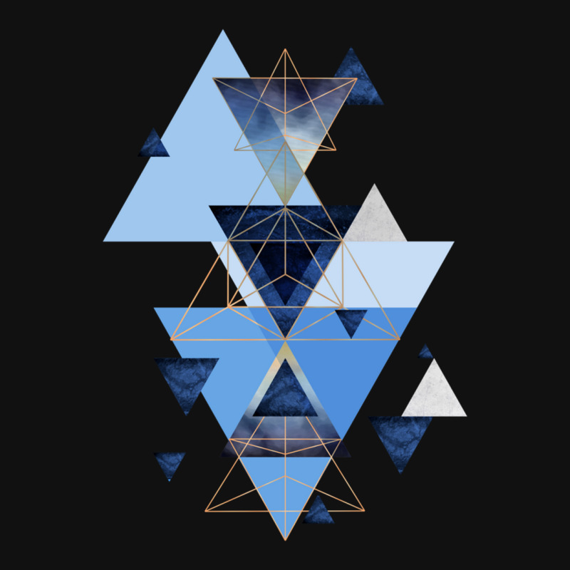 Geometric Triangle Compilation In Blue Skinny Tumbler | Artistshot