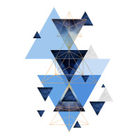 Geometric Triangle Compilation In Blue Sticker | Artistshot