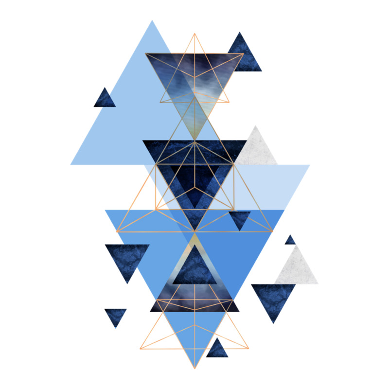 Geometric Triangle Compilation In Blue Sticker | Artistshot