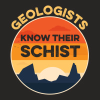 Geologists Know Their Schist Funny Geologist Pun Geology Fun Long Slee Ladies Fitted T-shirt | Artistshot