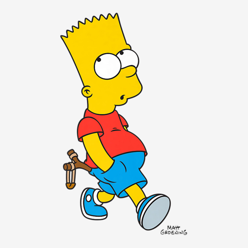 The Simpsons Bart Simpson With Slingshot Premium T Shirt Metal Print Square | Artistshot