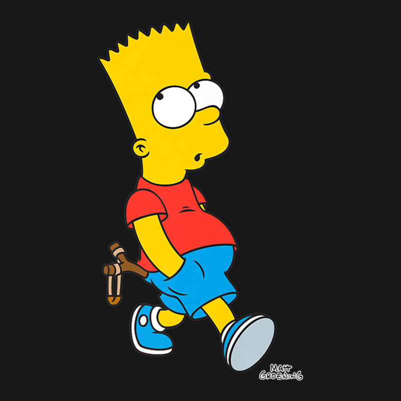 The Simpsons Bart Simpson With Slingshot Premium T Shirt Medium-length Apron | Artistshot