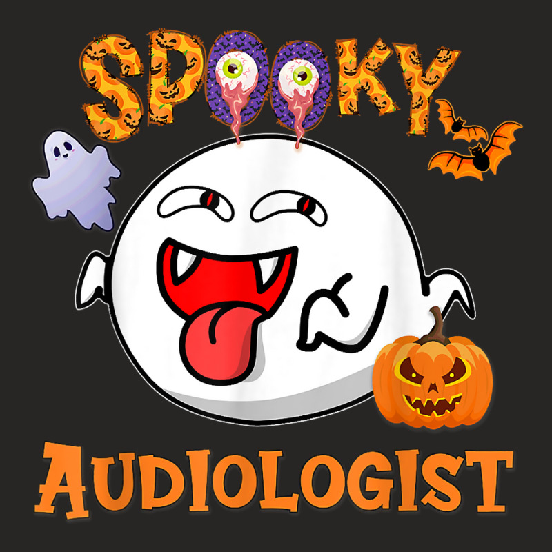 Boo Halloween Costume Spooky Audiologist T Shirt Ladies Fitted T-Shirt by cm-arts | Artistshot