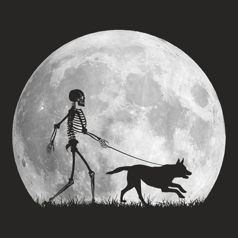 Belgian Malinoi Halloween Skeleton Funny Dog Youth Gift T Shirt Ladies Fitted T-Shirt by cm-arts | Artistshot