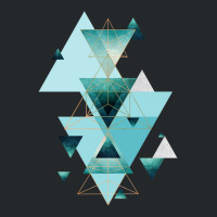 Geometric Triangle Compilation In Teal Crewneck Sweatshirt | Artistshot