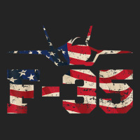 F 35 Lightning Ii Fighter Jet Distressed Usa Flag Overlay T Shirt 3/4 Sleeve Shirt | Artistshot