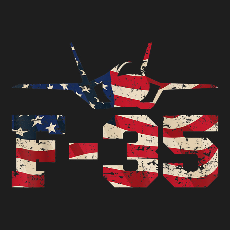 F 35 Lightning Ii Fighter Jet Distressed Usa Flag Overlay T Shirt Classic T-shirt by cm-arts | Artistshot