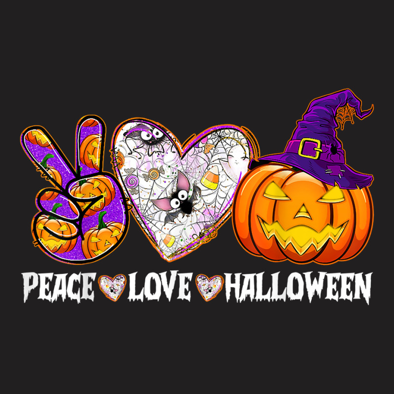 Pumpkin Witch Hat Trick Or Treat Peace Love Halloween T Shirt T-Shirt by naeqozhuhaso | Artistshot