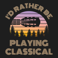 I'd Rather Be Playing Guitar Classical Guitar Headstock Vintage Sunset Classic T-shirt | Artistshot