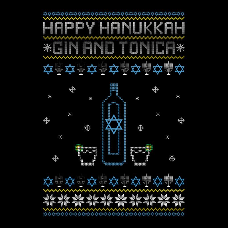 Happy Hanukkah Gin And Tonica Jewish Ugly Christmas Sweater Men's 3/4 Sleeve Pajama Set by Chalaun | Artistshot