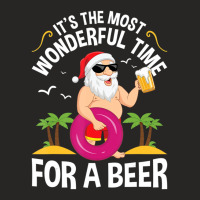 Tropical Christmas It's The Most Wonderful Time For A Beer Ladies Fitted T-shirt | Artistshot