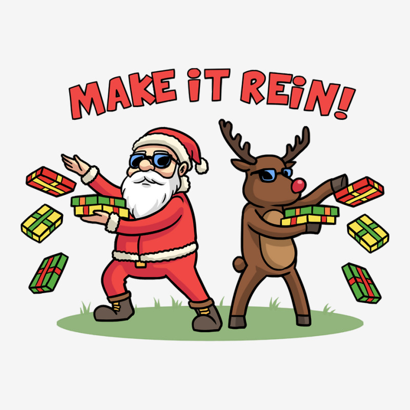 Make It Rein Funny Santa Reindeer Presents Pajama Gift Kids Sweatshirt Adjustable Cap | Artistshot