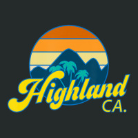 Vintage 70's Style Sunset And Palm Trees Highland California Women's Triblend Scoop T-shirt | Artistshot