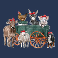 Farm Animals Wagon Pig Goat Sheep Dog Chicken Donkey T Ladies Denim Jacket | Artistshot