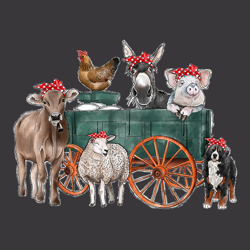 Farm Animals Wagon Pig Goat Sheep Dog Chicken Donkey T Ladies Curvy T-Shirt by cm-arts | Artistshot