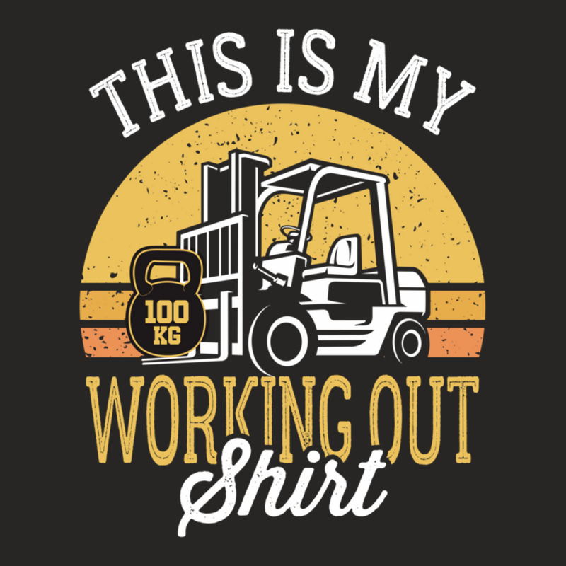 Funny Working Out Forklift Operator Ladies Fitted T-Shirt by cm-arts | Artistshot