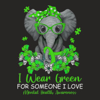 I Wear Green Tal Health Awareness Ribbon Elephant Ladies Fitted T-shirt | Artistshot