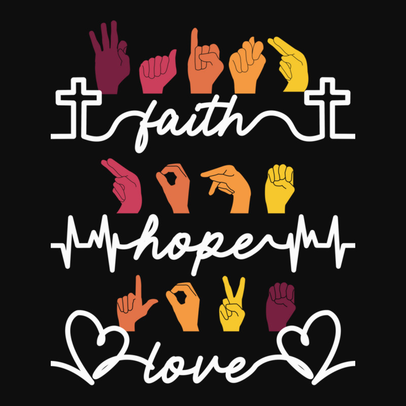 Faith Hope Love Asl American Sign Language Long Sleeve T Shirt Crop Top by cm-arts | Artistshot