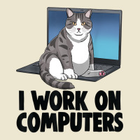 I Work On Computers Cat Funny Cat Lovers Kitten T Shirt Cropped Hoodie | Artistshot